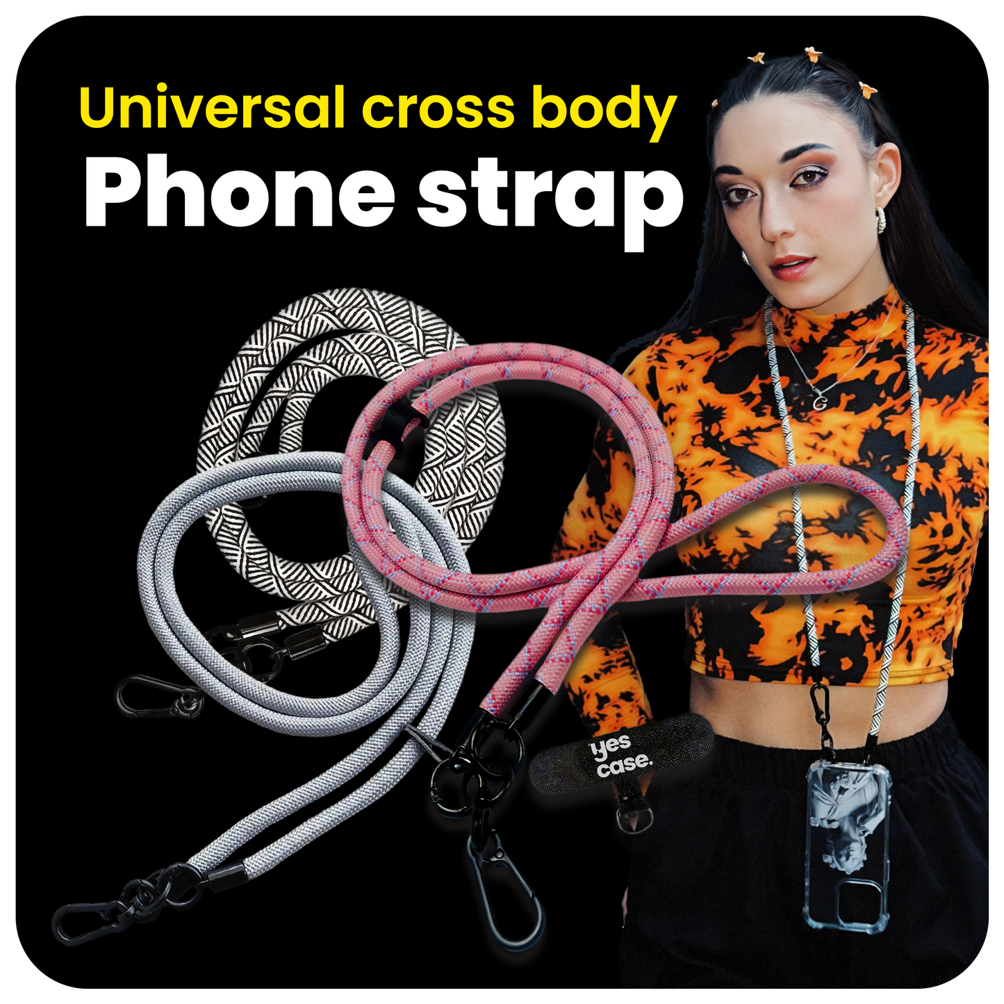 Universal cross body phone strap