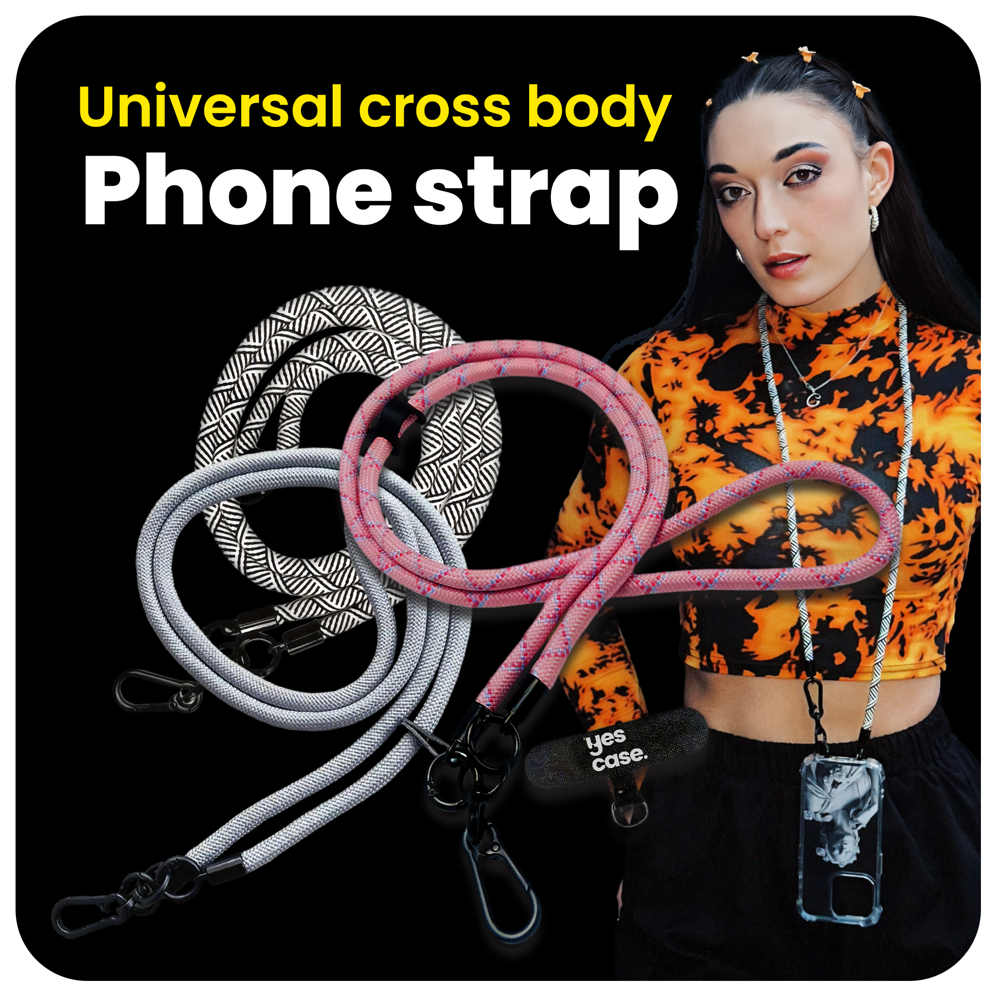 Cell Phone Rope Cross Body Universal cross body phone strap – Yes Case